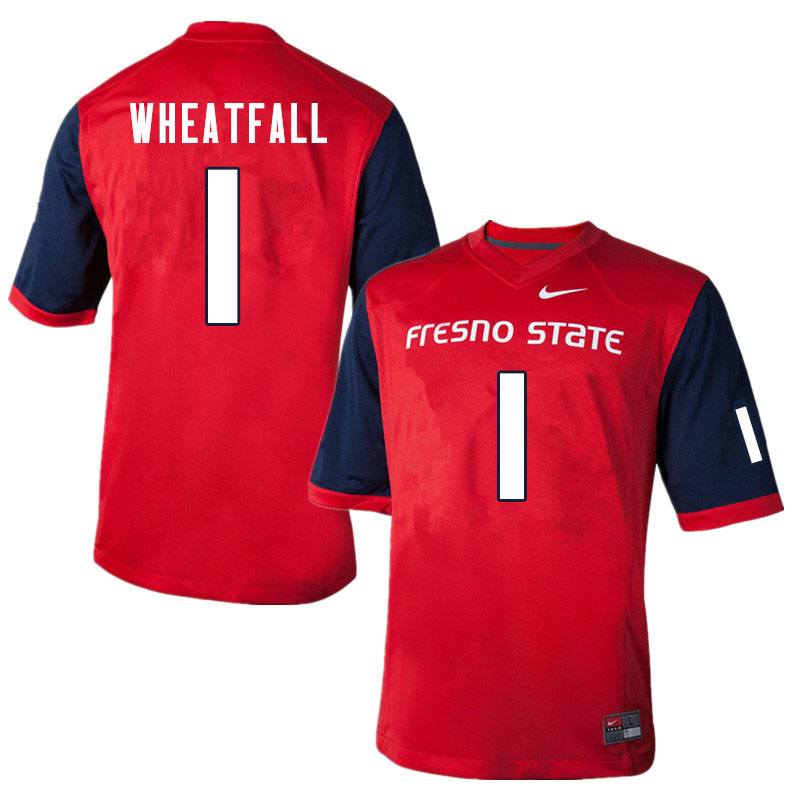 Men #1 Keric Wheatfall Fresno State Bulldogs College Football Jerseys Sale-Red